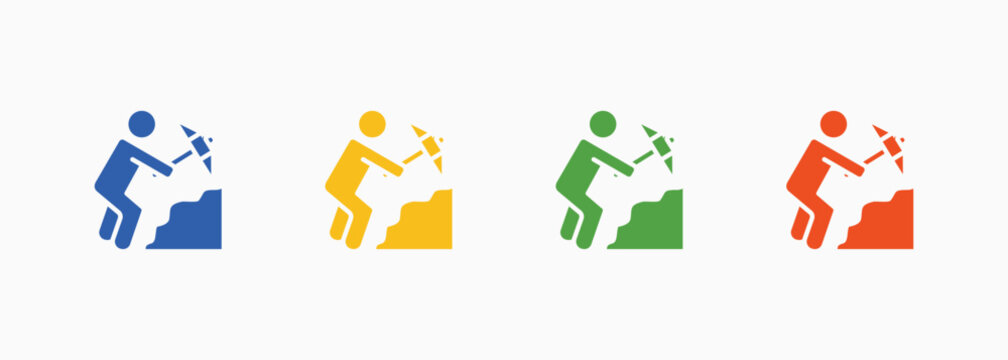 Pow - Proof Of Work Icon Set Color Multiple Style Collection Illustration
