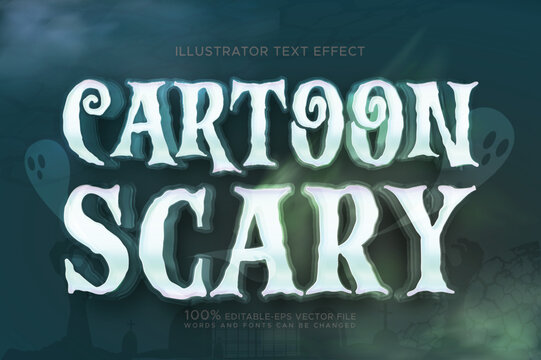 catoon scarry halloween text effect