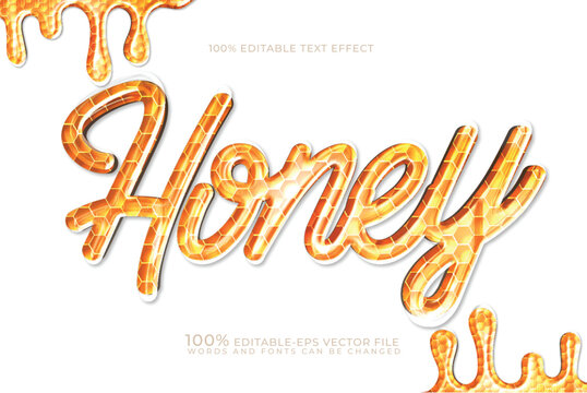 Honey Sweet 3D Editable Text Effect Vector