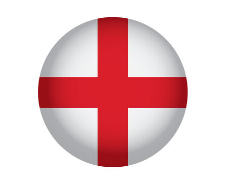 England flag button icon. Round glossy emblem with English national symbol.