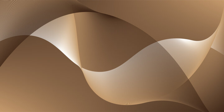 Abstract background with lines and waves. Vector background for brochure, flyer, poster. Brown and beige gradient. Coffee, chocolate
