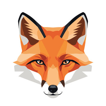 Geometric low poly fox head vector art