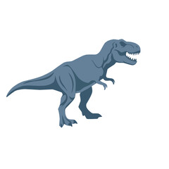 Flat Tyrannosaurus rex dinosaur icon isolated on white background. Prehistoric carnivorous reptile illustration for education, museum, paleontology, wildlife, and dinosaur themed designs © Tricreative Project