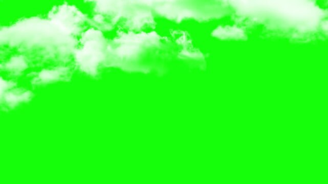 Moving Clouds on Green Screen Background