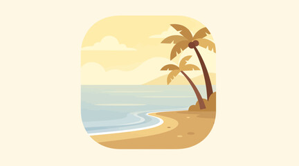 Fototapeta premium tropical beach with palm trees and ocean