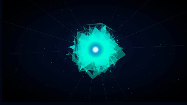Cosmic photon landscape vector tunnel background with neon green light
