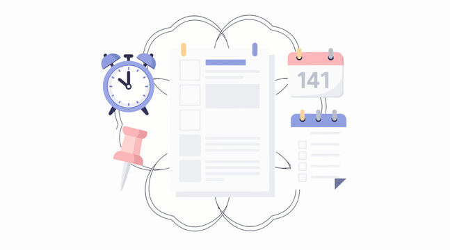 time management concept with calendar and alarm clock