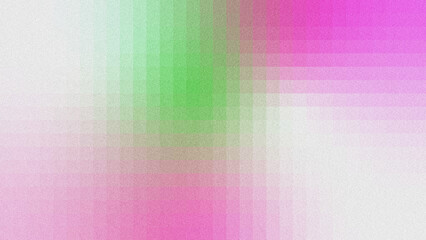 Fototapeta premium Textured grainy noise abstract backdrop, vertical gradient blending pale mint green, vivid magenta pink and soft white, subtle horizontal banding texture.