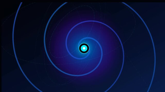 Elegant blue cosmic vector galaxy background animation rotates swiftly