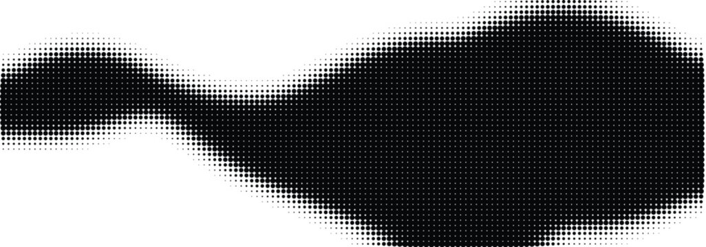 Abstract organic shape formed by a black halftone dot pattern on a white background