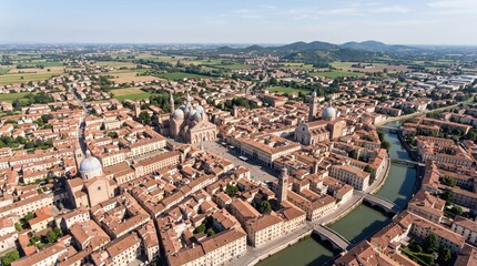 Obraz premium Italy Padua Bird View Aerial Landscape Background