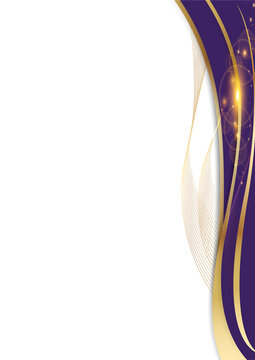 professional graduation certificate background layout with deep purple gold sparkle curve
