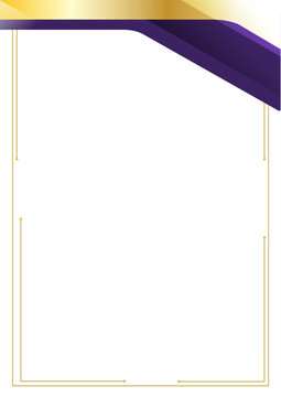 corporate achievement certificate background design with royal purple gold polygonal line