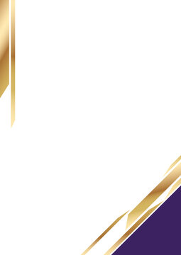 corporate achievement certificate background design with deep purple gold geometric shape