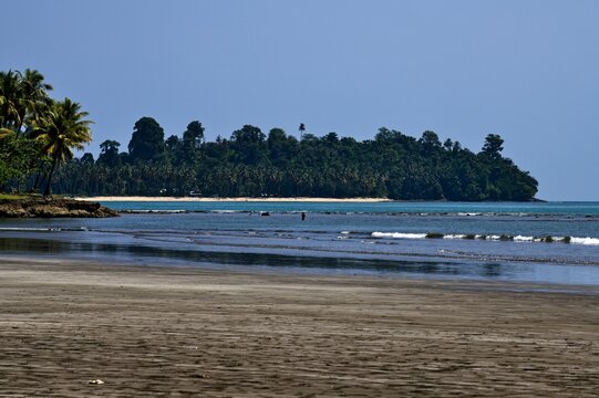 Sandy shore and coastal jungle in Sumatra