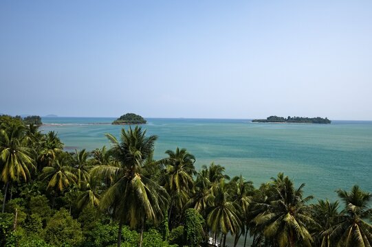 Coastal panorama of the Indian Ocean in Indonesia
