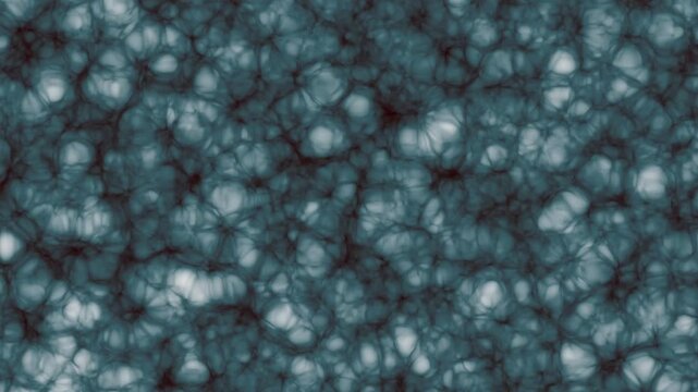 Abstract cyan blue microscopic cellular structure and organic tissue loop.