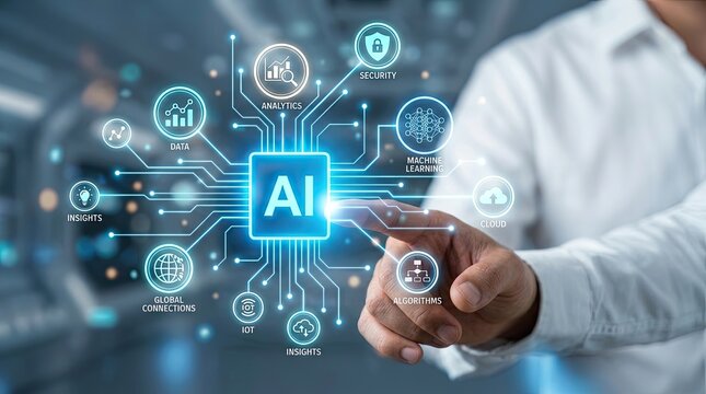 Artificial intelligence network concept data analytics and machine learning integration