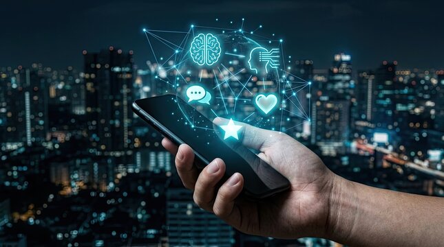 Artificial intelligence integration with mobile technology in a cityscape