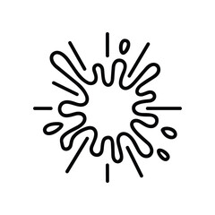 Fototapeta premium Dynamic ink splash icon with radiating lines, abstract black and white illustration