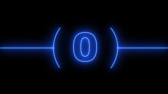 5 to 0 second modern digital countdown timer neon light style on black background, 5 seconds simple countdown timer. Dynamic 5s Countdown Animation Engaging Timer Visuals for Events. 4k video