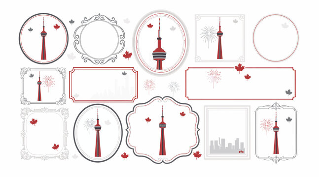 toronto city skyline, canadian landmarks, frames and borders