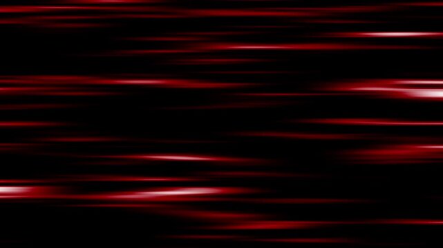 High speed horizontal red motion lines on black background.with 4k video animation.