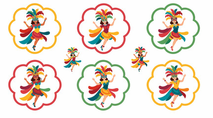 Obraz premium traditional indian dancer icons