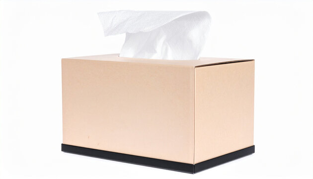 Facial Tissue Box Isolated on White Background
