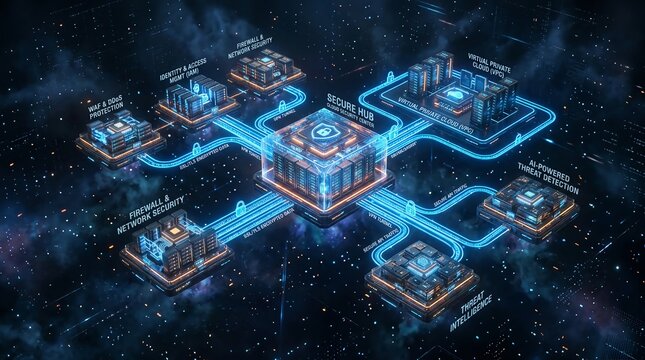 Cybersecurity Network Architecture Secure Hub and Threat Protection