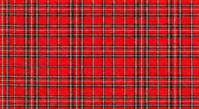 Traditional red plaid tartan fabric texture background