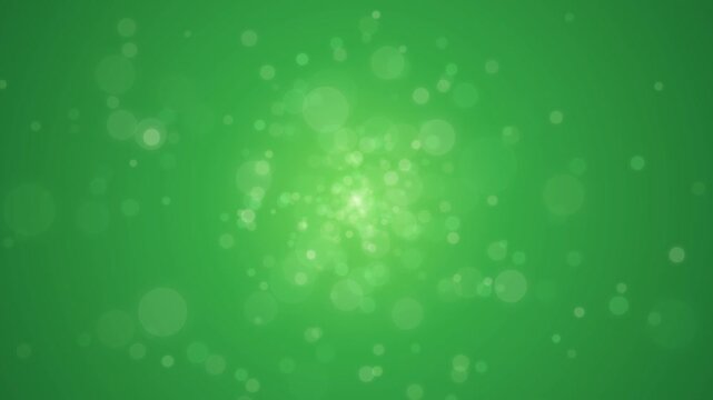 Abstract Green Bokeh Background. A smooth motion graphic featuring soft floating light orbs on a green background. Perfect for presentations, nature themes, or clean video intros