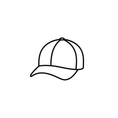 Fototapeta premium Baseball Cap Line Drawing On White Background