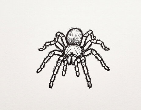 sketch of a tarantula isolated on a white background