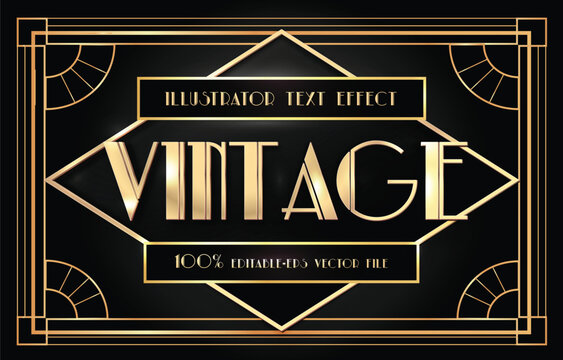 luxury art deco style font editable text