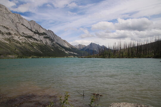 High Water Levels On The Lake, Jasper National Park, Alberta