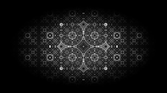 Geometric mosaic with circular patterns and a gradient effect