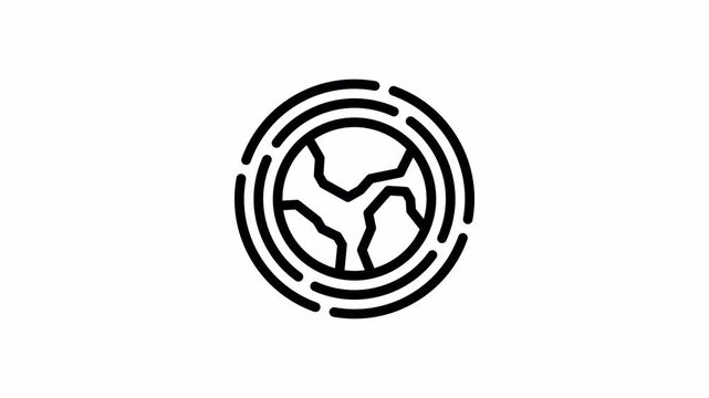 Ozone Layer Depletion minimalist stroke animation