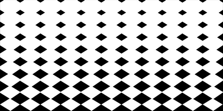 Abstract black and white halftone diamond pattern with gradient transition effect. Vektor ini cocok untuk web, presentasi, iklan, teknologi, sport dan lain-lain