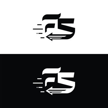 Fs letter monogram logo design with motion arrow concept, monogram