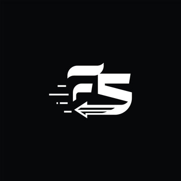 Fs letter monogram logo design with motion arrow concept, monogram