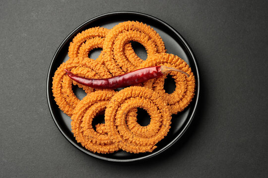 Indian Diwali festival traditional snacks called Chakli 