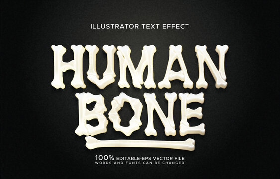 Human bone realistic text effect
