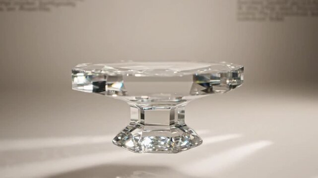 Luxury Faceted Crystal Decorative Pedestal Stand