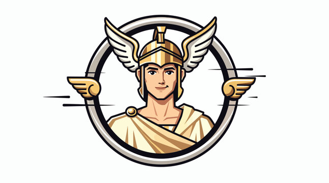 Viking warrior with wings, pointing gesture