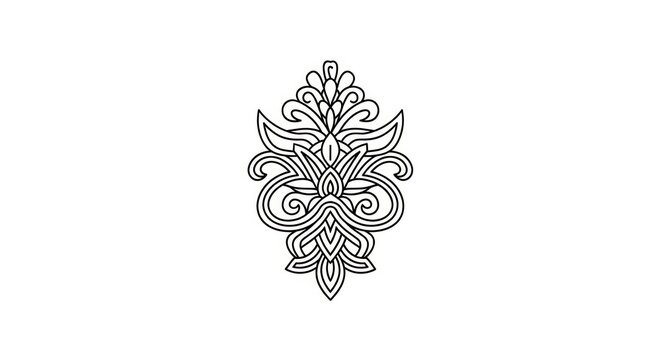 Intricate Floral Design Element Illustration.