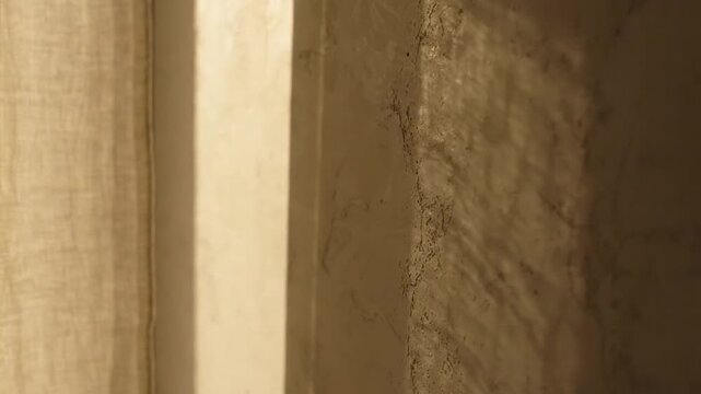 Sunlit Linen Curtains with Warm Golden Glow