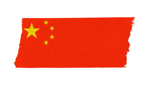 China's flag png sticker, washi tape design, transparent background