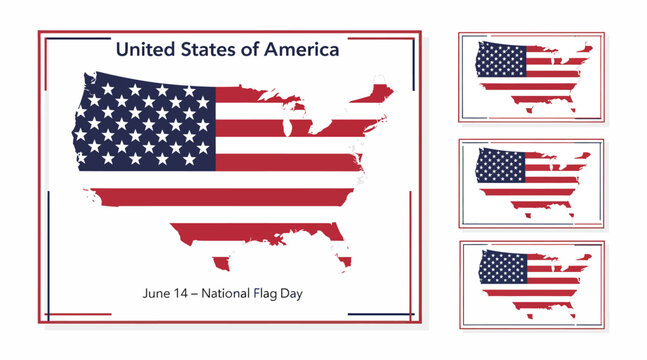 usa flag map america