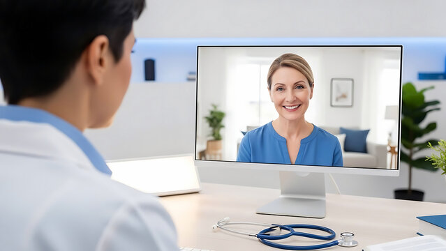 doctor in telemedicine consultation with patient